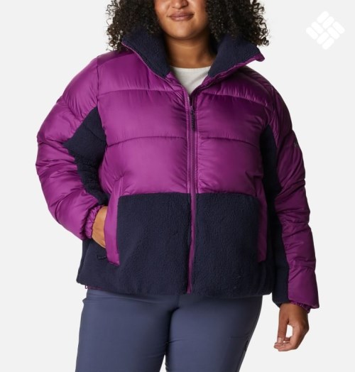 Jacheta Columbia Leadbetter Point Sherpa Hibrid Dama Violet | Plus Size DM7M9A1Z8